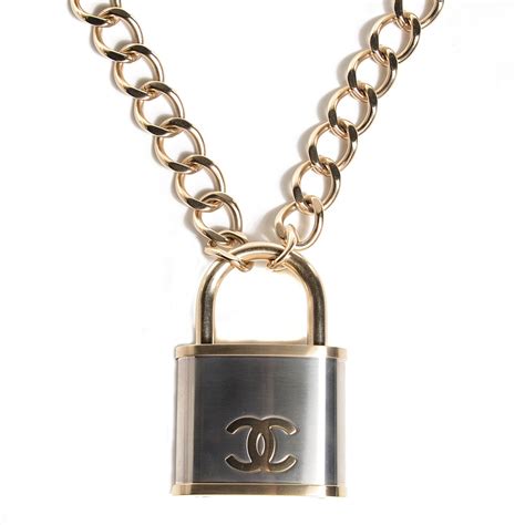 chanel cc padlock necklace